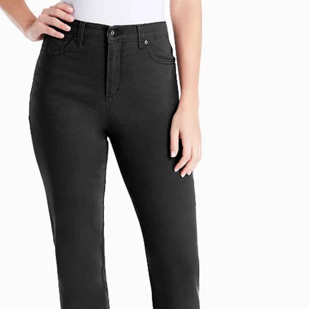 Gloria Vanderbilt Amanda Classic Jeans Women’s 14S Short Black High Rise Tapered - Picture 2 of 3